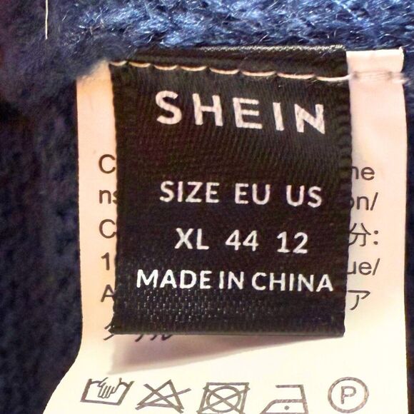 SHEIN Geometric Pattern Casual Cardigan - XL Dusty Blue - Picture 5 of 5